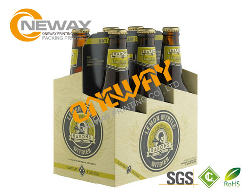Printed Packaging Boxes , Custom Printed 4 Pack And 6 Pack Cardboard Bottle Carrier