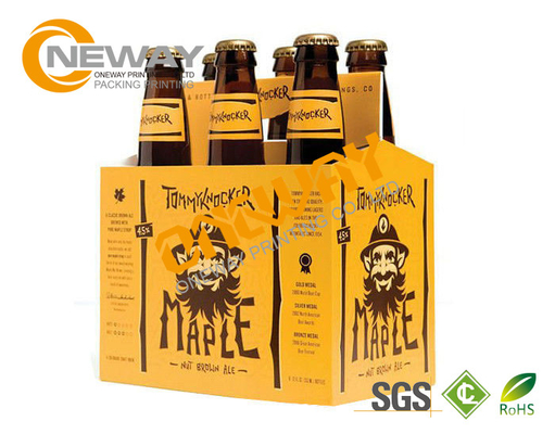 Printed Packaging Boxes , Custom Printed 4 Pack And 6 Pack Cardboard Bottle Carrier