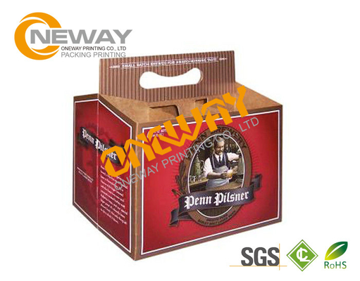 Printed Packaging Boxes , Custom Printed 4 Pack And 6 Pack Cardboard Bottle Carrier