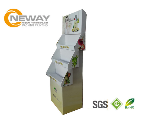Blue Cardboard Floor Display Stand , Paper Cardboard Shelving Displays