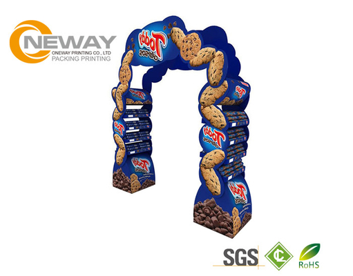 Eco - Friendly Biscuits Pallet Free Standing Cardboard Displays Glossy Surface