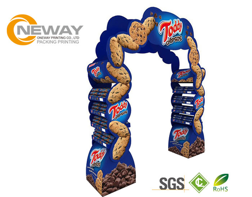 Eco - Friendly Biscuits Pallet Free Standing Cardboard Displays Glossy Surface