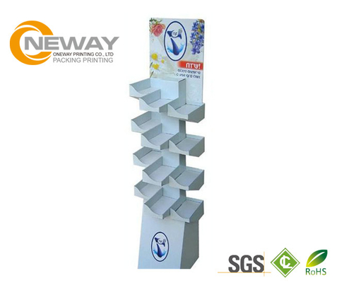 Waterproof Recyclable Free Standing Cardboard Displays For Snacks , Blue