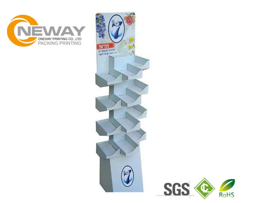 Waterproof Recyclable Free Standing Cardboard Displays For Snacks , Blue