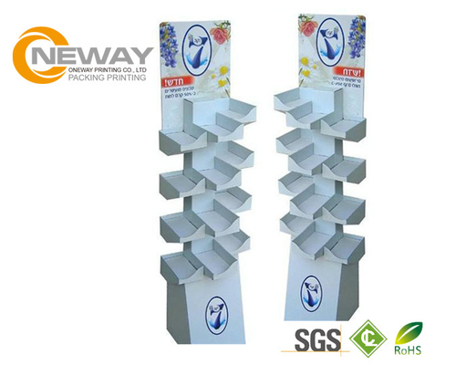 Waterproof Recyclable Free Standing Cardboard Displays For Snacks , Blue
