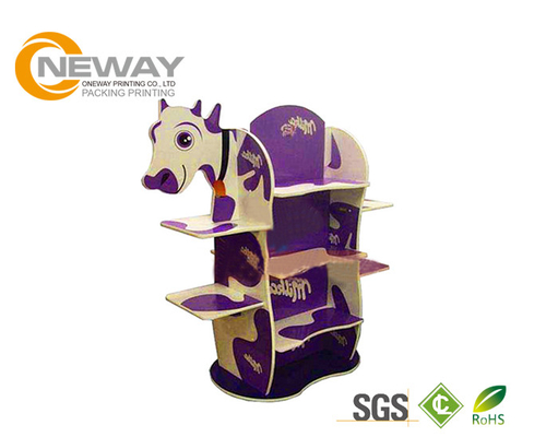 Pink Floor Comic Book Display Stand Corrugated Cardboard Display Stand