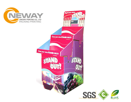 Multi - tiered Cardboard Display Stands , Supermarket Promotion Fruit Display Unit Customized