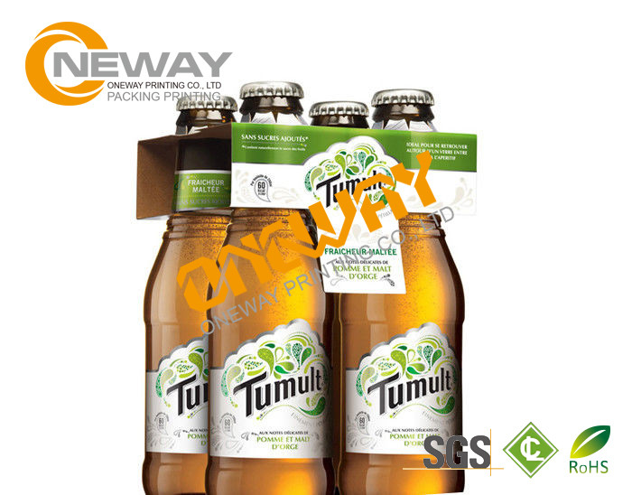 Printed Packaging Boxes , Custom Printed 4 Pack And 6 Pack Cardboard Bottle Carrier