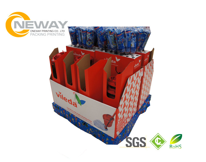 Cardboard Display Stands , POS Cardboard Advertising Displays with Umbrellas For Small Items